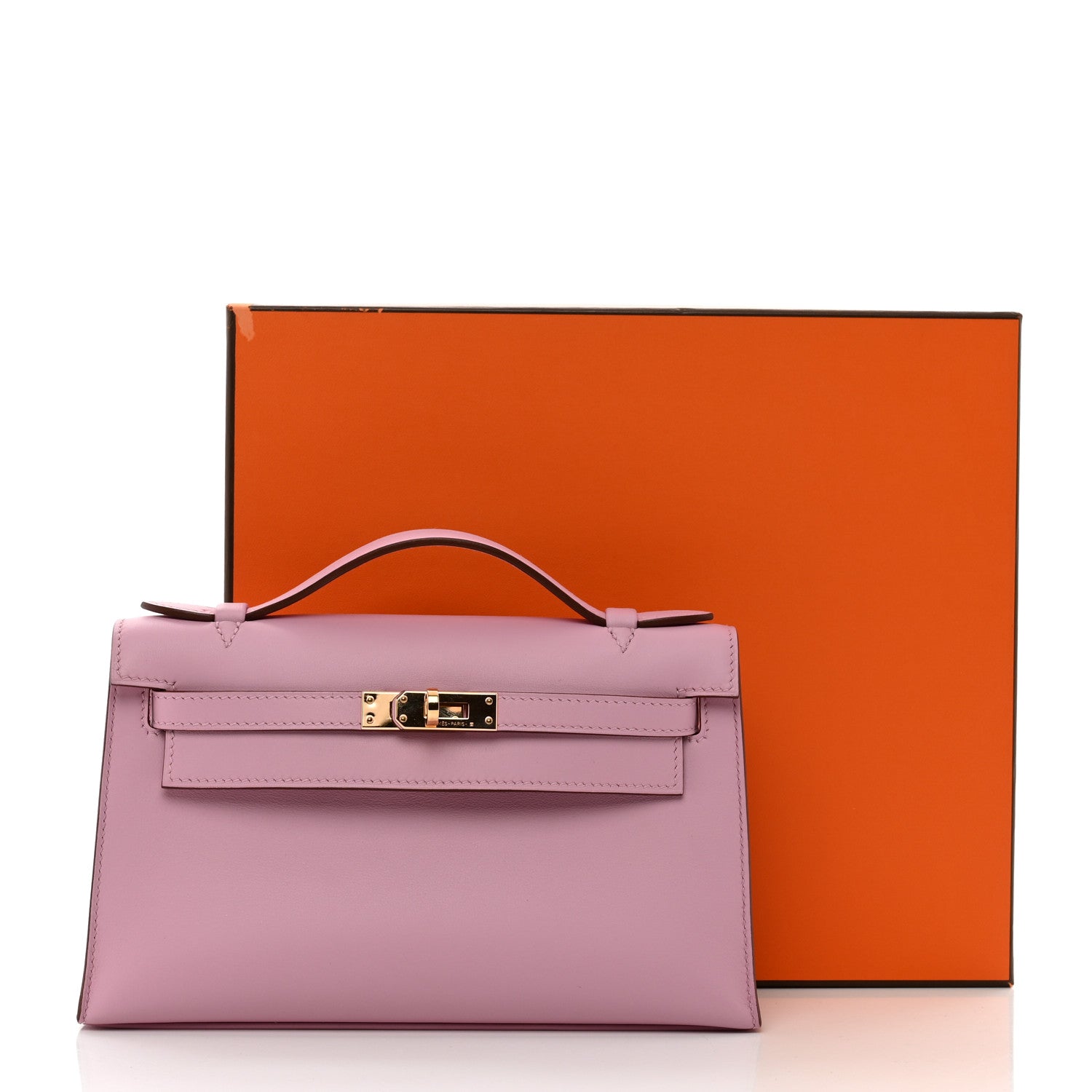 Hermes Swift Kelly Pochette Clutch Mauve Sylvestre 10 of 10