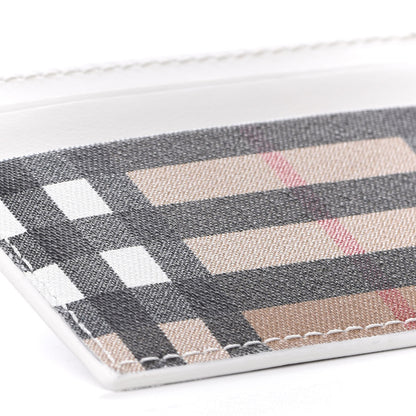 Burberry Vintage Check Calfskin Sandon Card Case White 7 of 7
