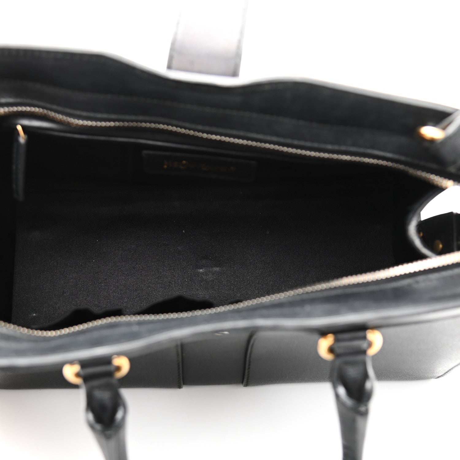 Saint Laurent Textured Calfskin Small Cabas ChYc Black 5 of 14