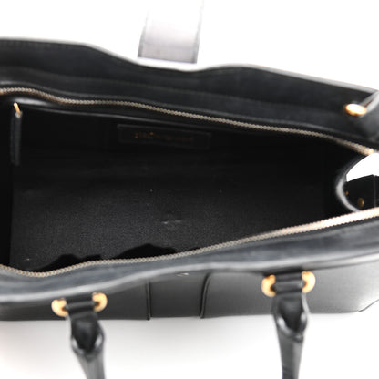 Saint Laurent Textured Calfskin Small Cabas ChYc Black 5 of 14