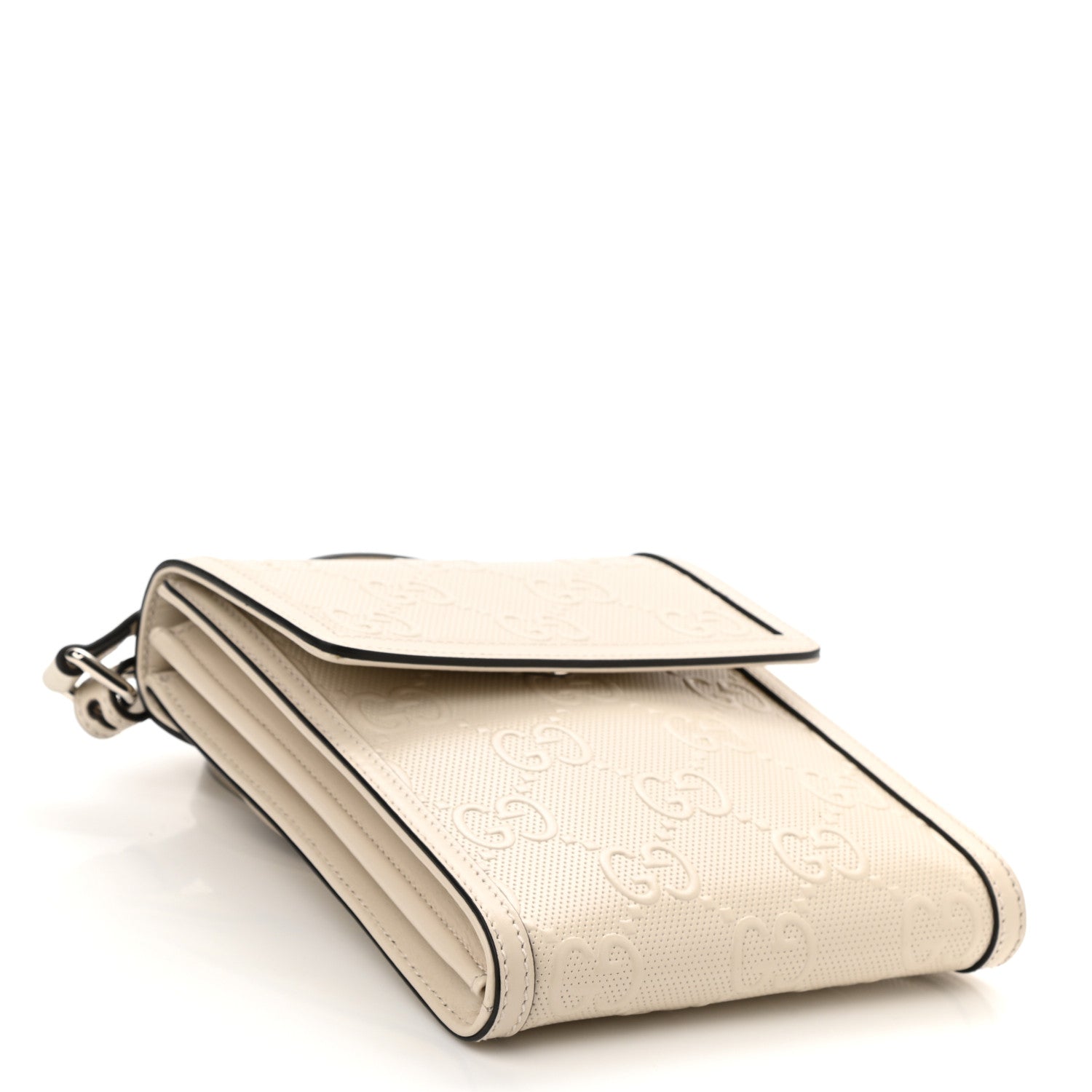 Gucci Calfskin GG Tennis Embossed Messenger Bag Mystic White 4 of 11