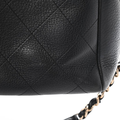 Chanel Bullskin Stitched Small Shopping Tote Black 10 of 10