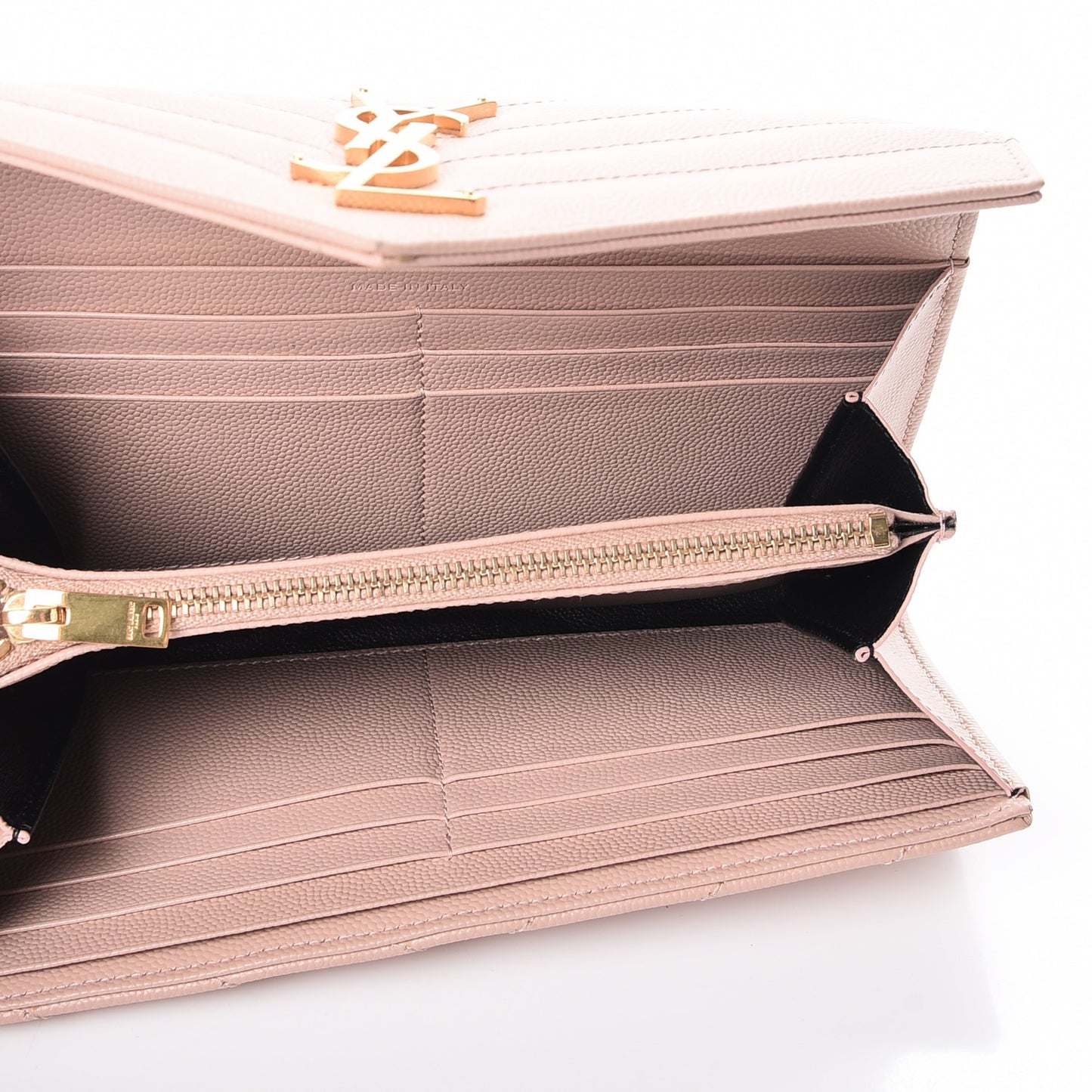 Grain De Poudre Matelasse Chevron Monogram Wallet Pale Pink