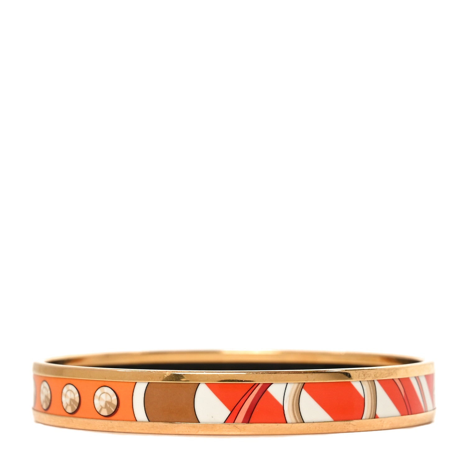 Hermes Enamel Printed Narrow Coaching Bracelet 62 Fibres Et Pelages 1 of 5