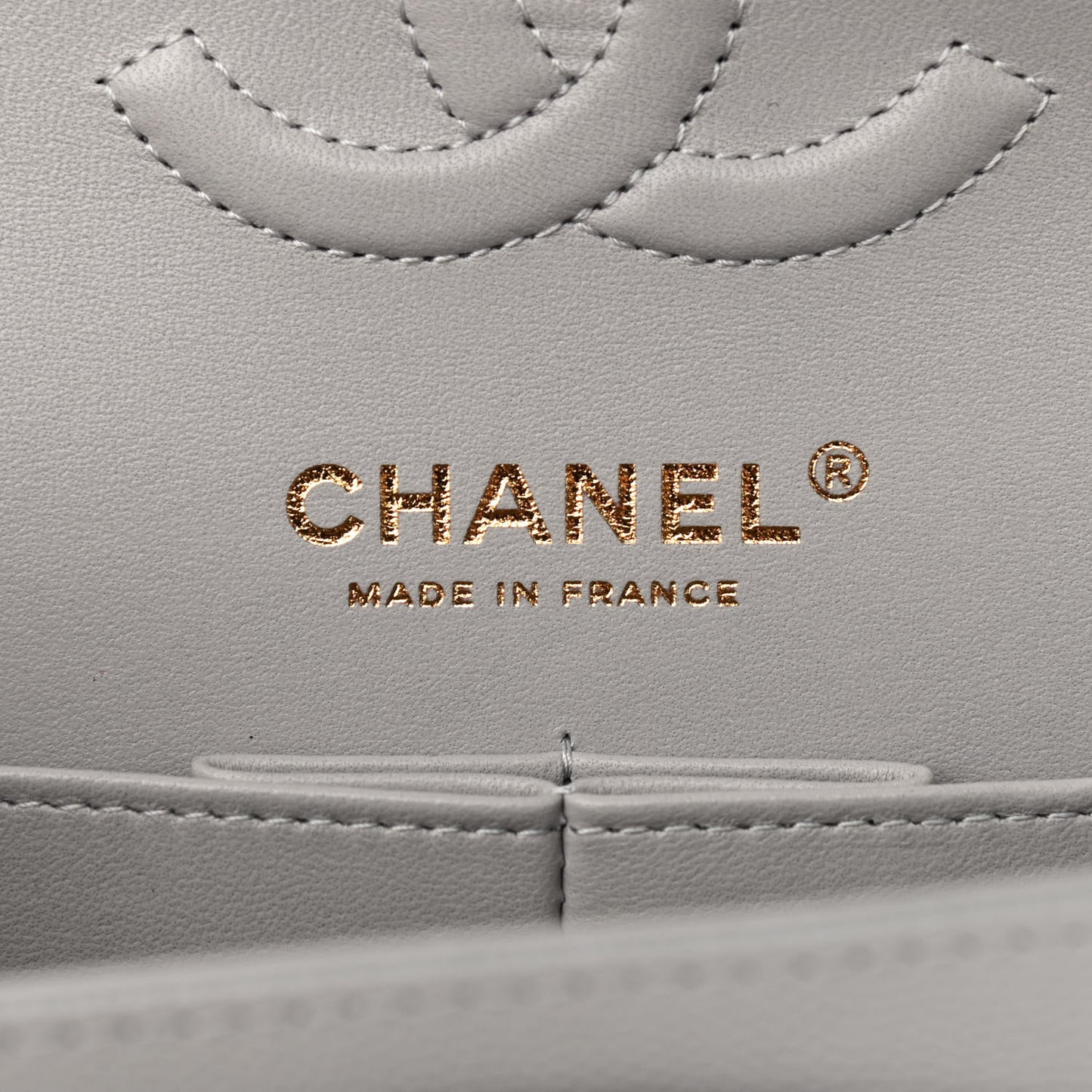 Caviar Quilted Small Double Flap Grey