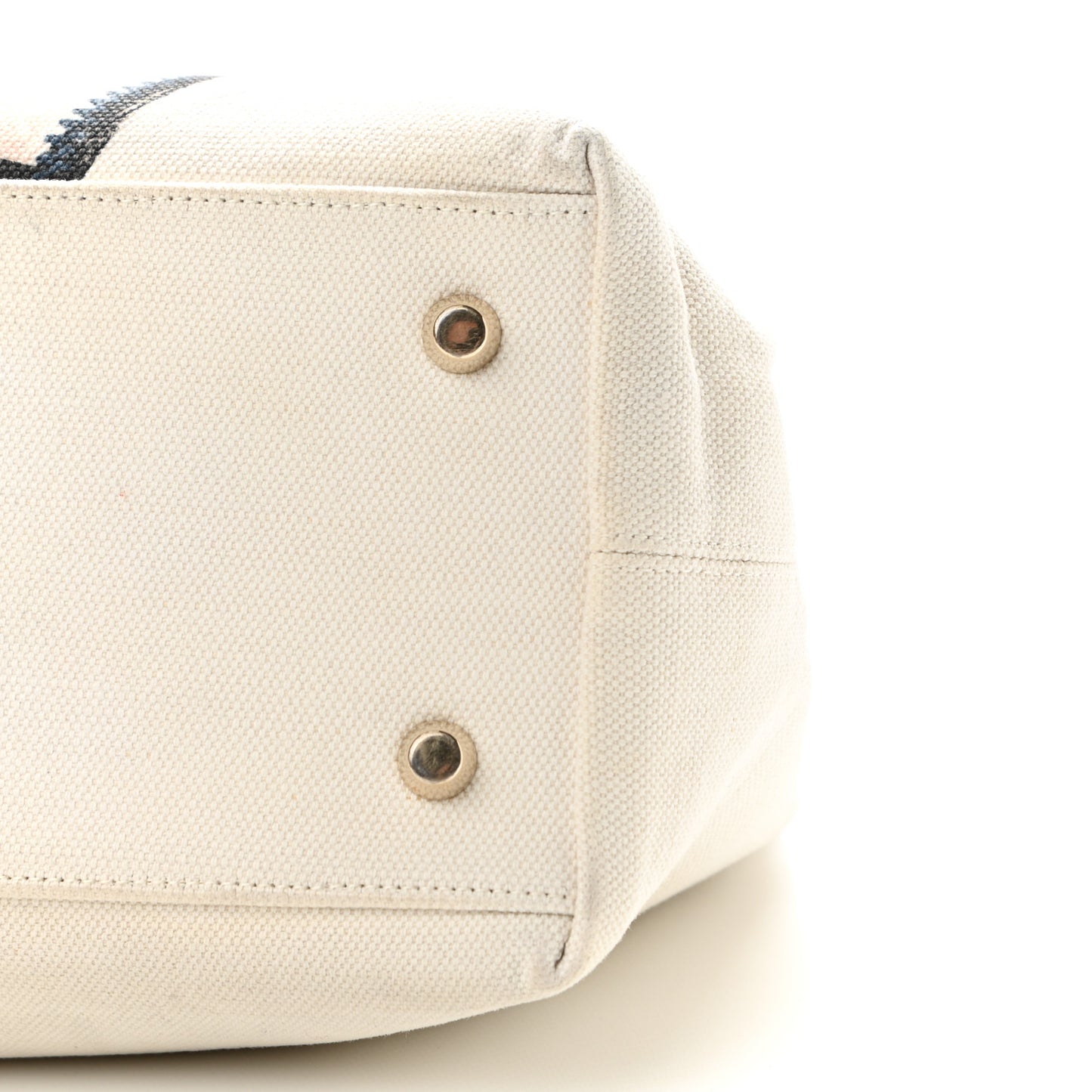 Canvas Printed Flower D-Light Tote White