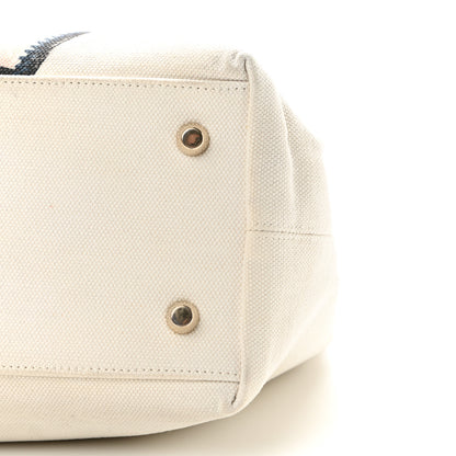 Christian Dior Canvas Printed Flower D-Light Tote White 10 of 11