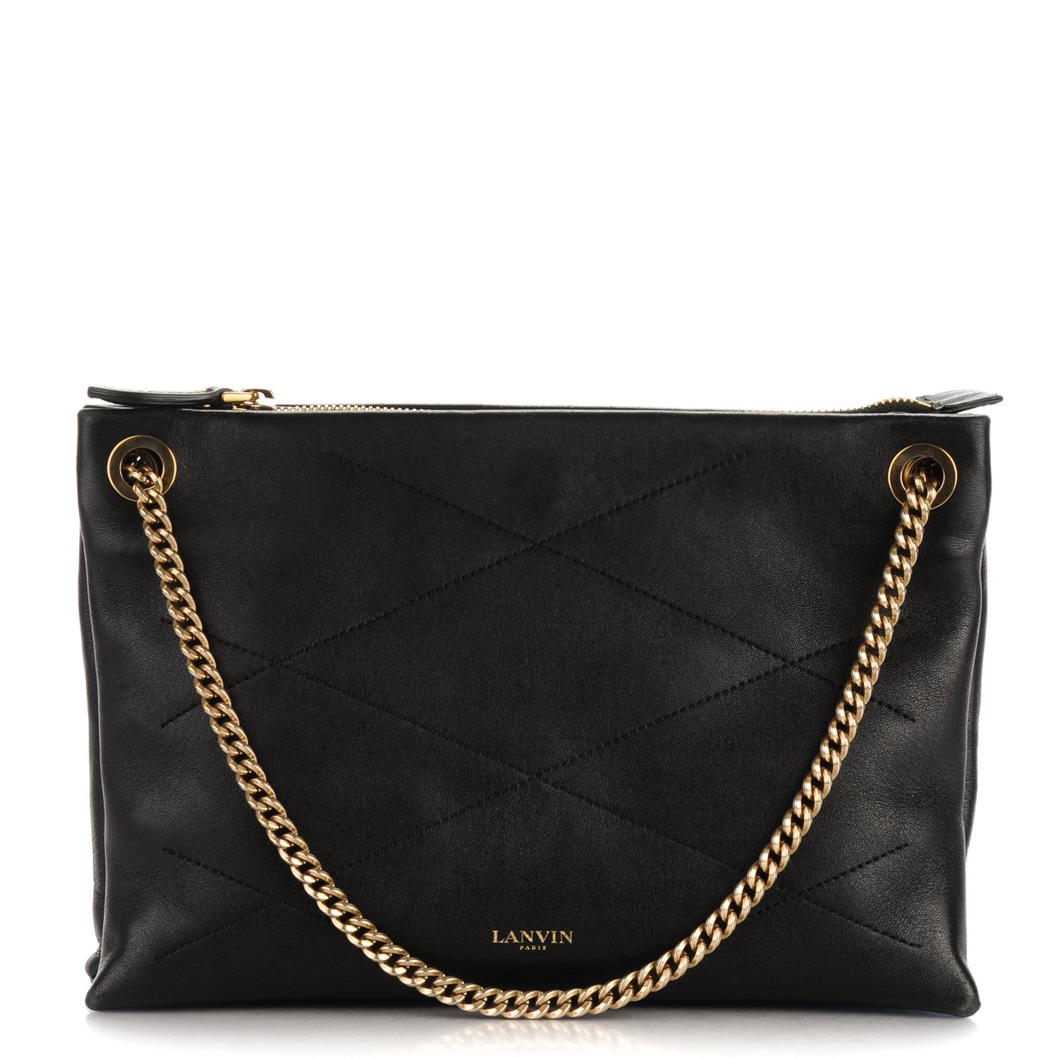 Lanvin Lambskin Quilted Small Sugar Shoulder Bag Black 1 of 7
