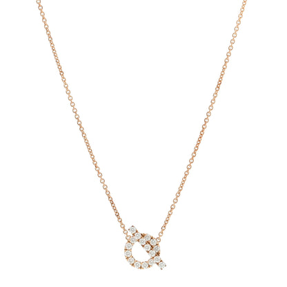 Hermes 18K Rose Gold Diamond Finesse Pendant Necklace 1 of 5