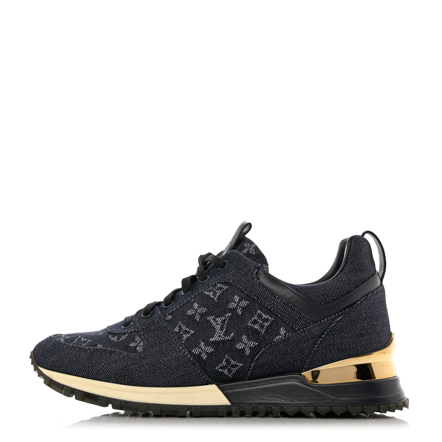 Denim Monogram Run Away Sneakers 37.5 Blue