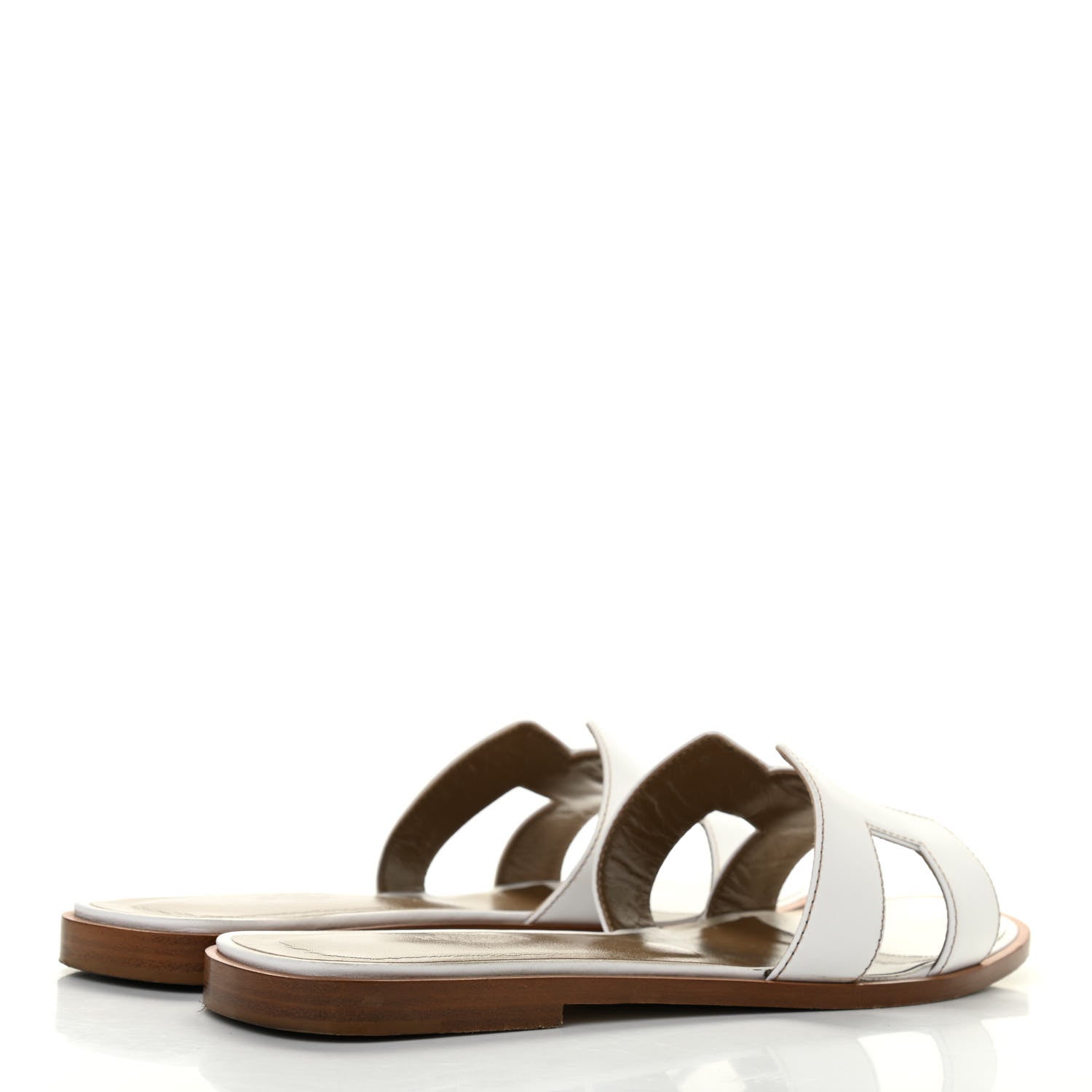 Hermes Box Calfskin Oran Sandals 39.5 White 4 of 14