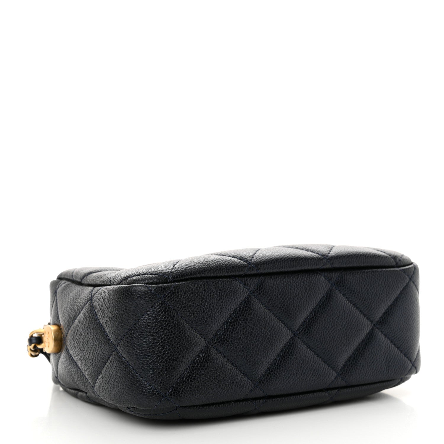 Chanel Shiny Caviar Quilted Chain Melody Camera Bag Dark Blue 4 of 11