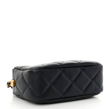 Chanel Shiny Caviar Quilted Chain Melody Camera Bag Dark Blue 4 of 11
