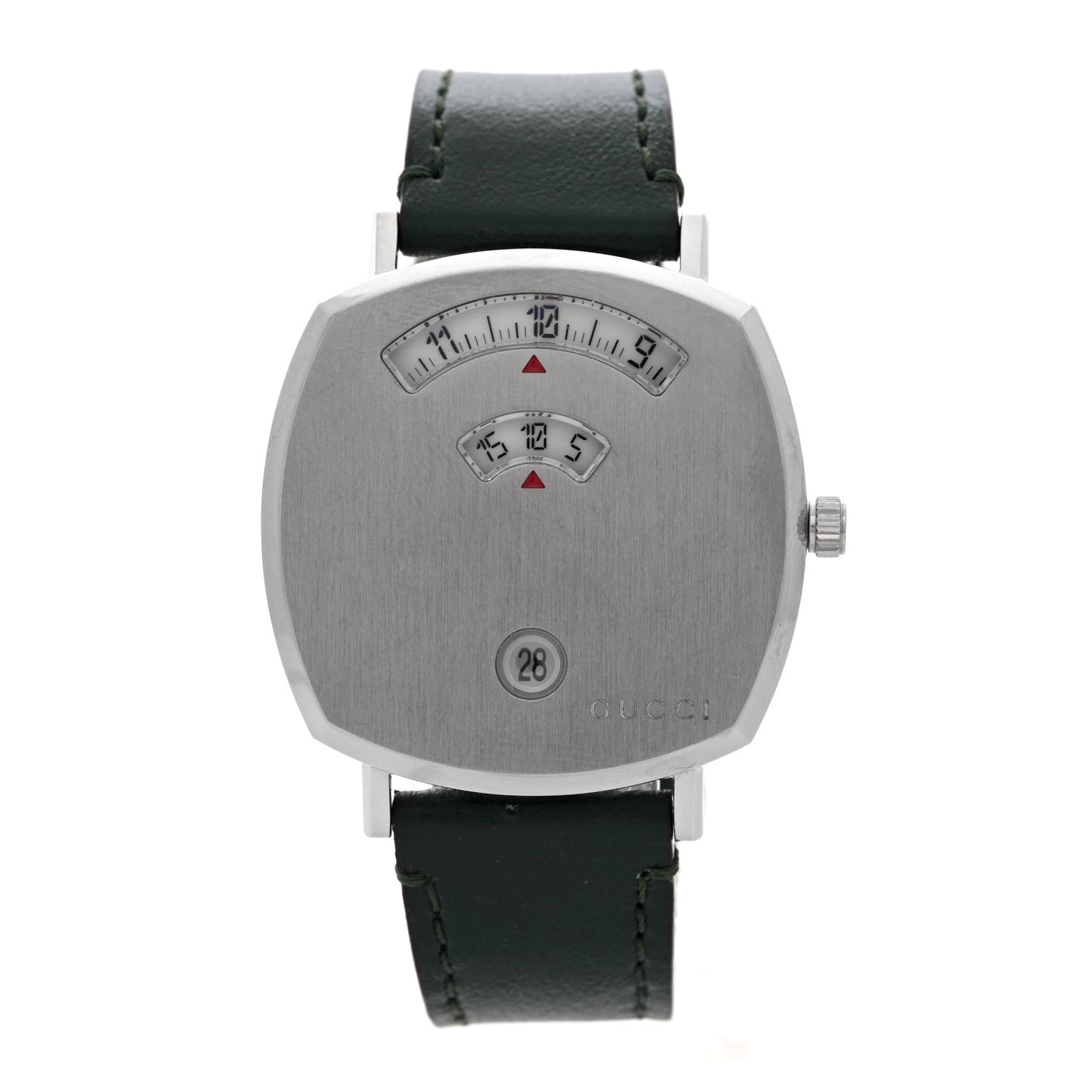 Stainless Steel Calfskin 35mm Grip Quartz Watch Black