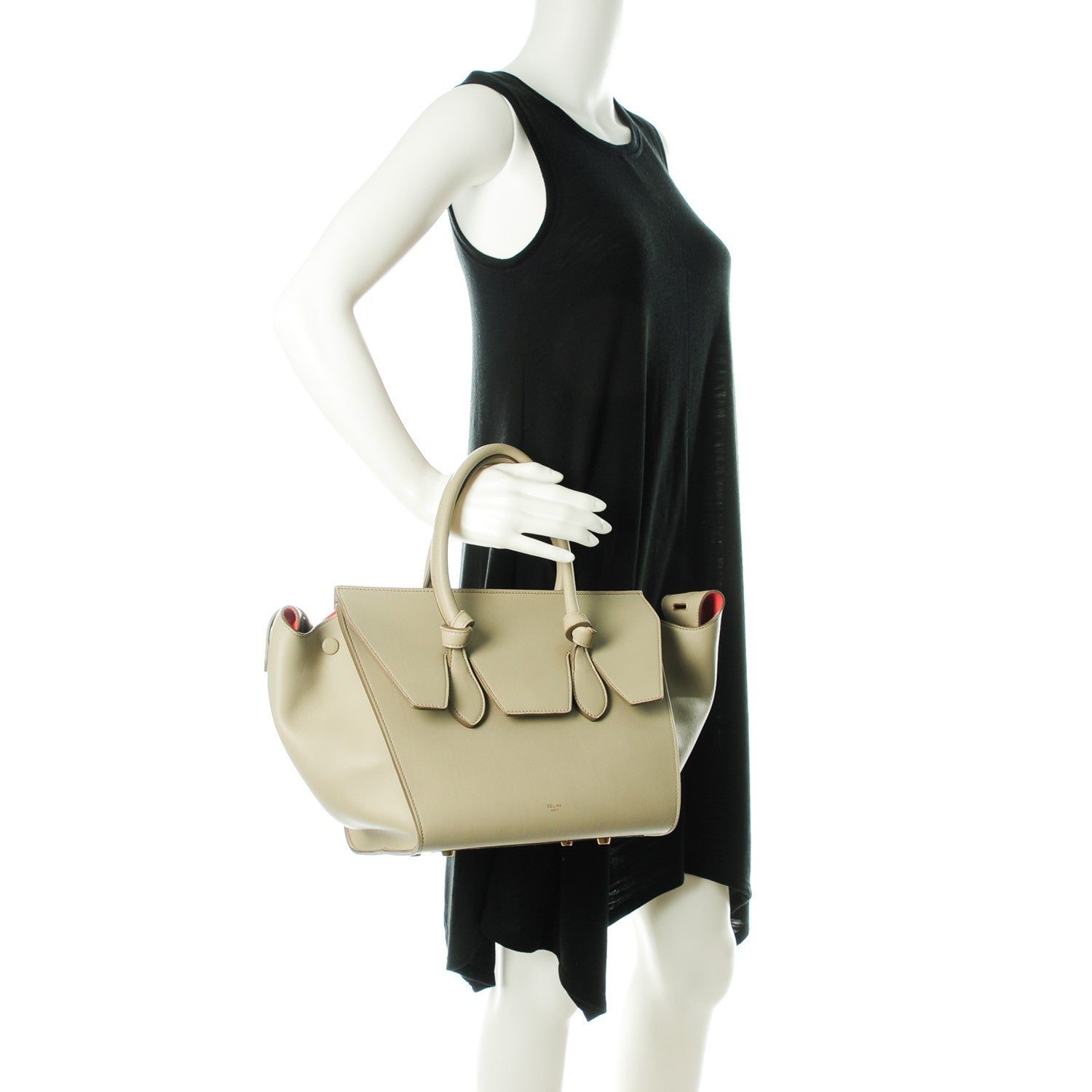 Celine Smooth Calfskin Mini Tie Tote Beige 2 of 7
