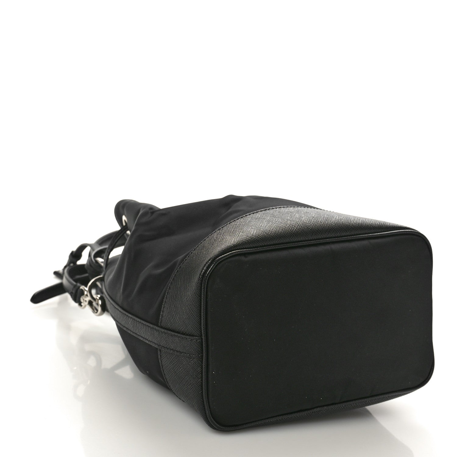 Prada Tessuto Nylon Saffiano Secchiello Bucket Bag Black 4 of 10