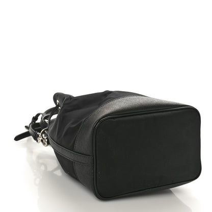 Prada Tessuto Nylon Saffiano Secchiello Bucket Bag Black 4 of 10