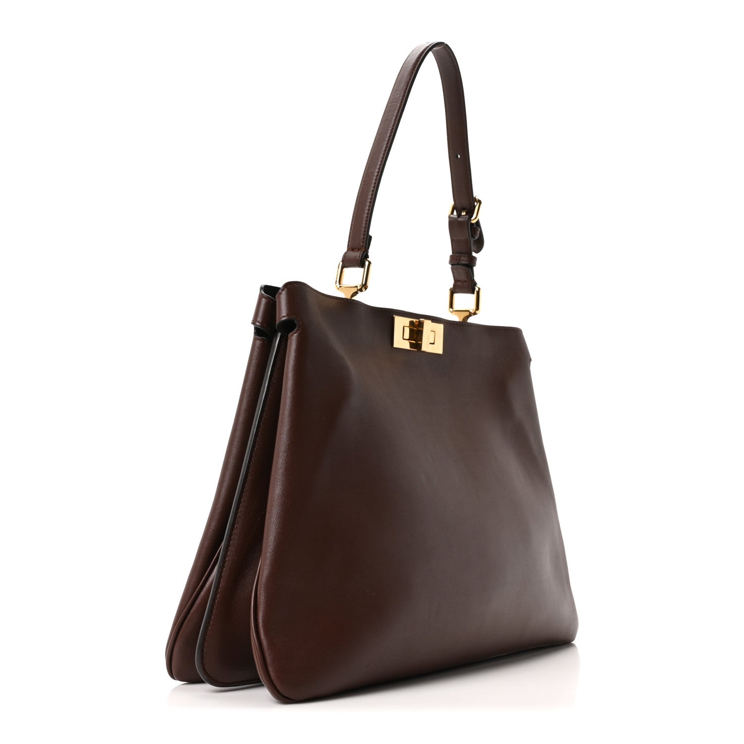 Fendi Vitello Large Soft Peekaboo Brown 3 of 9