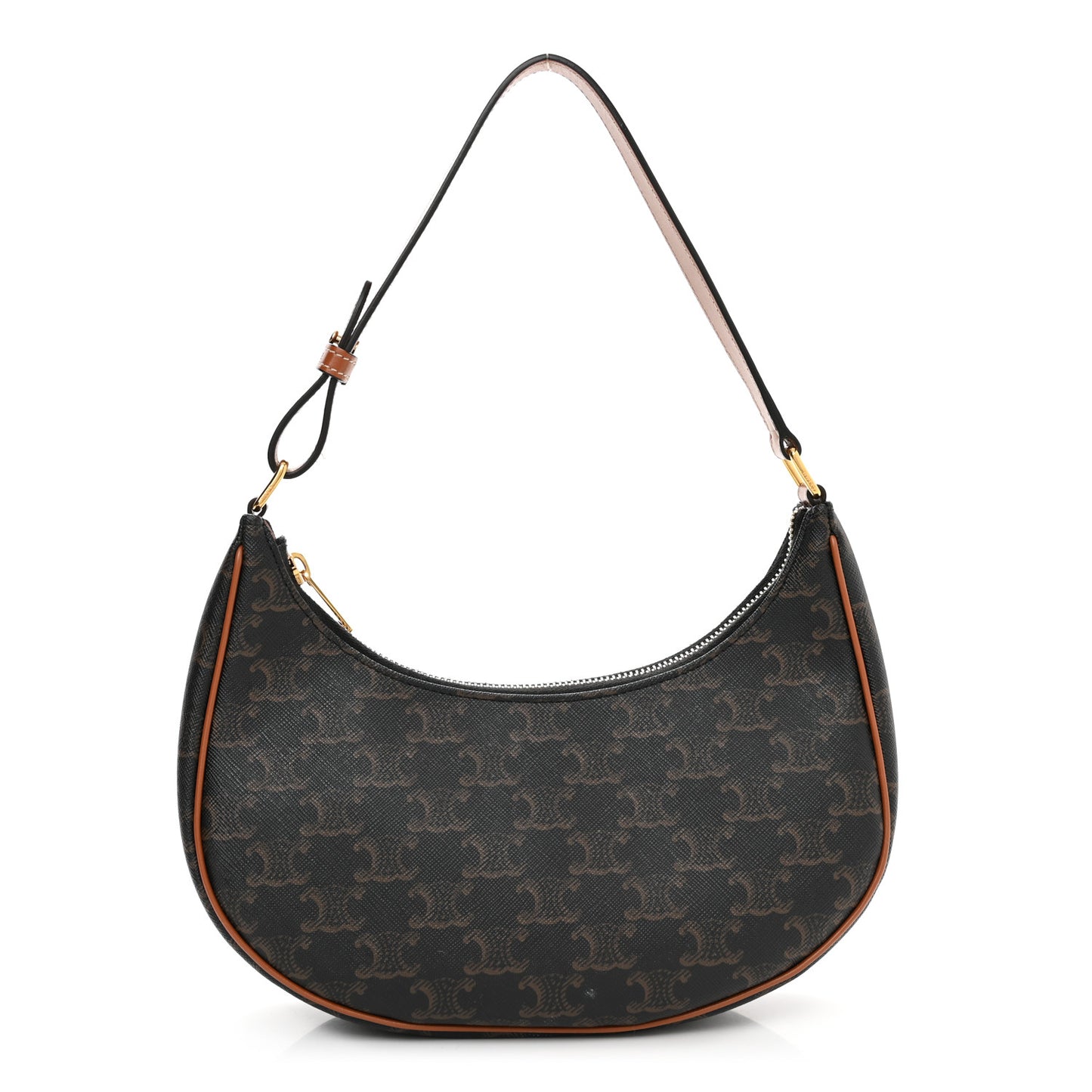 Triomphe Canvas Calfskin Ava Shoulder Bag Tan