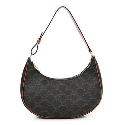 Celine Triomphe Canvas Calfskin Ava Shoulder Bag Tan 1 of 12