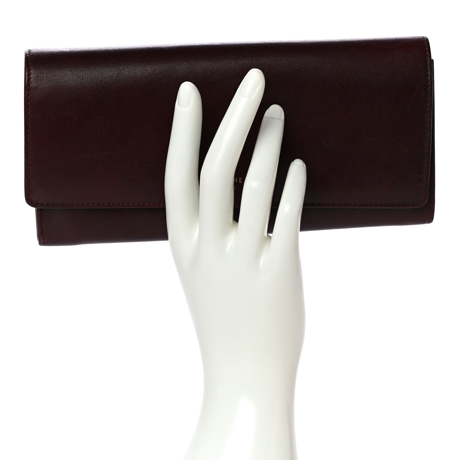 Celine Goatskin Large Flap Wallet Burgundy 3 of 15