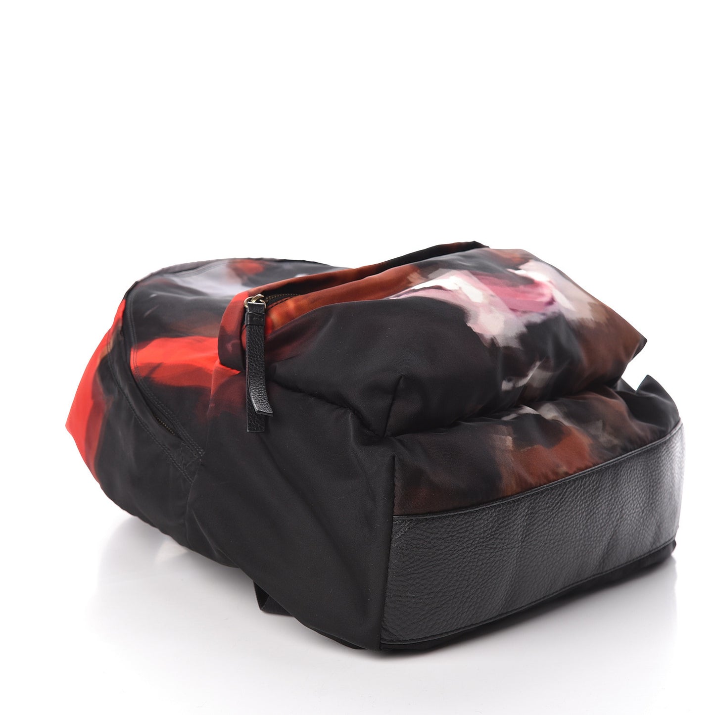 Nylon Calfskin Doberman Print Backpack Black