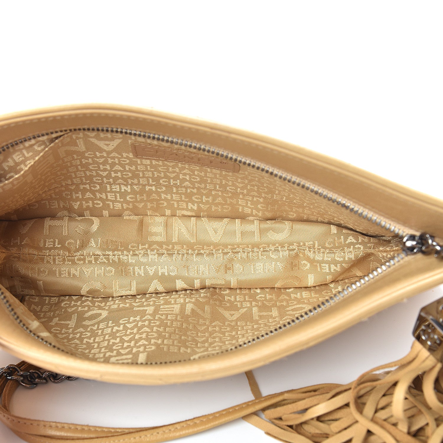 Chanel Lambskin Quilted Tassel Shoulder Bag Beige 4 of 11