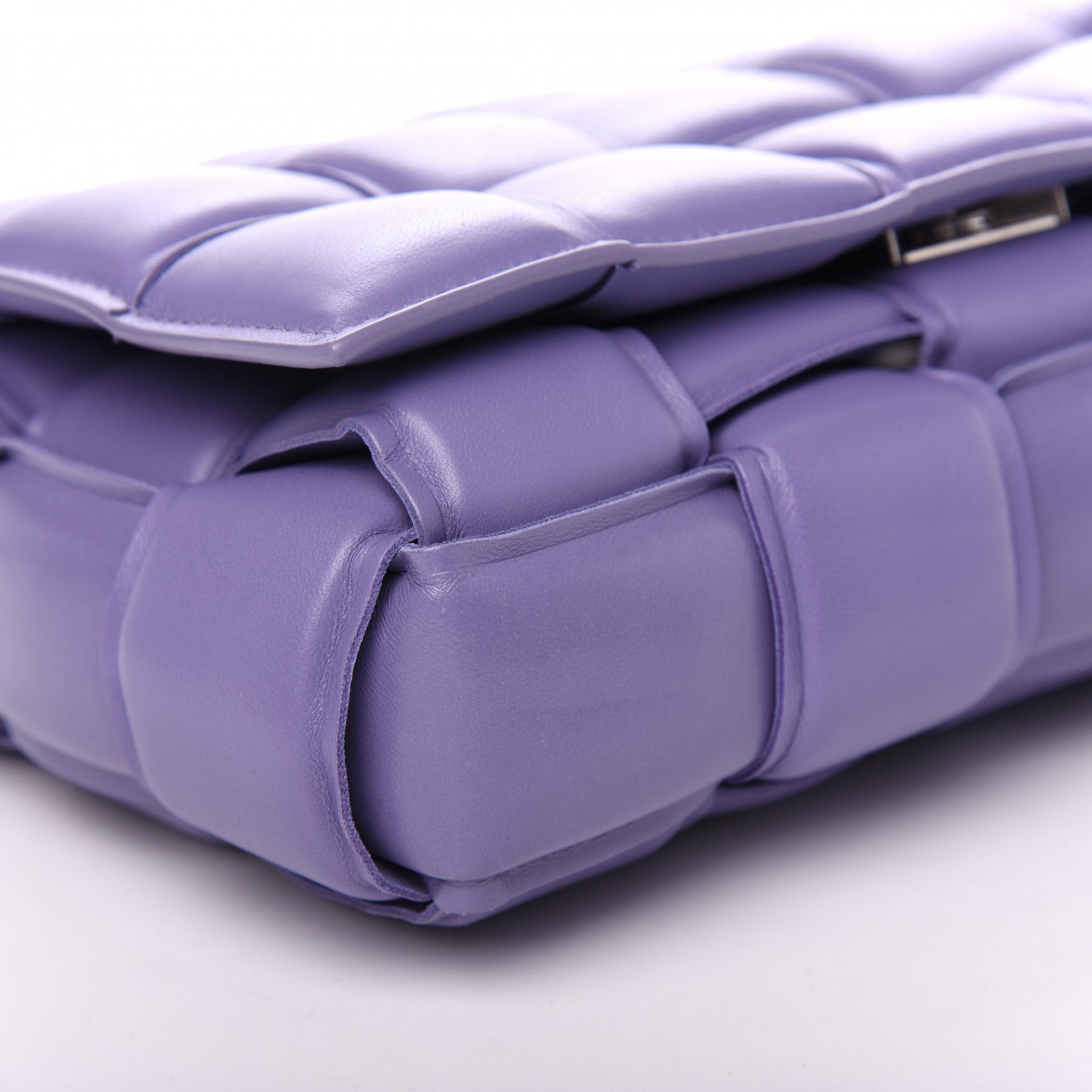 Bottega Veneta Lambskin Maxi Intreccio Padded Chain Cassette Crossbody Bag Lavender 7 of 8