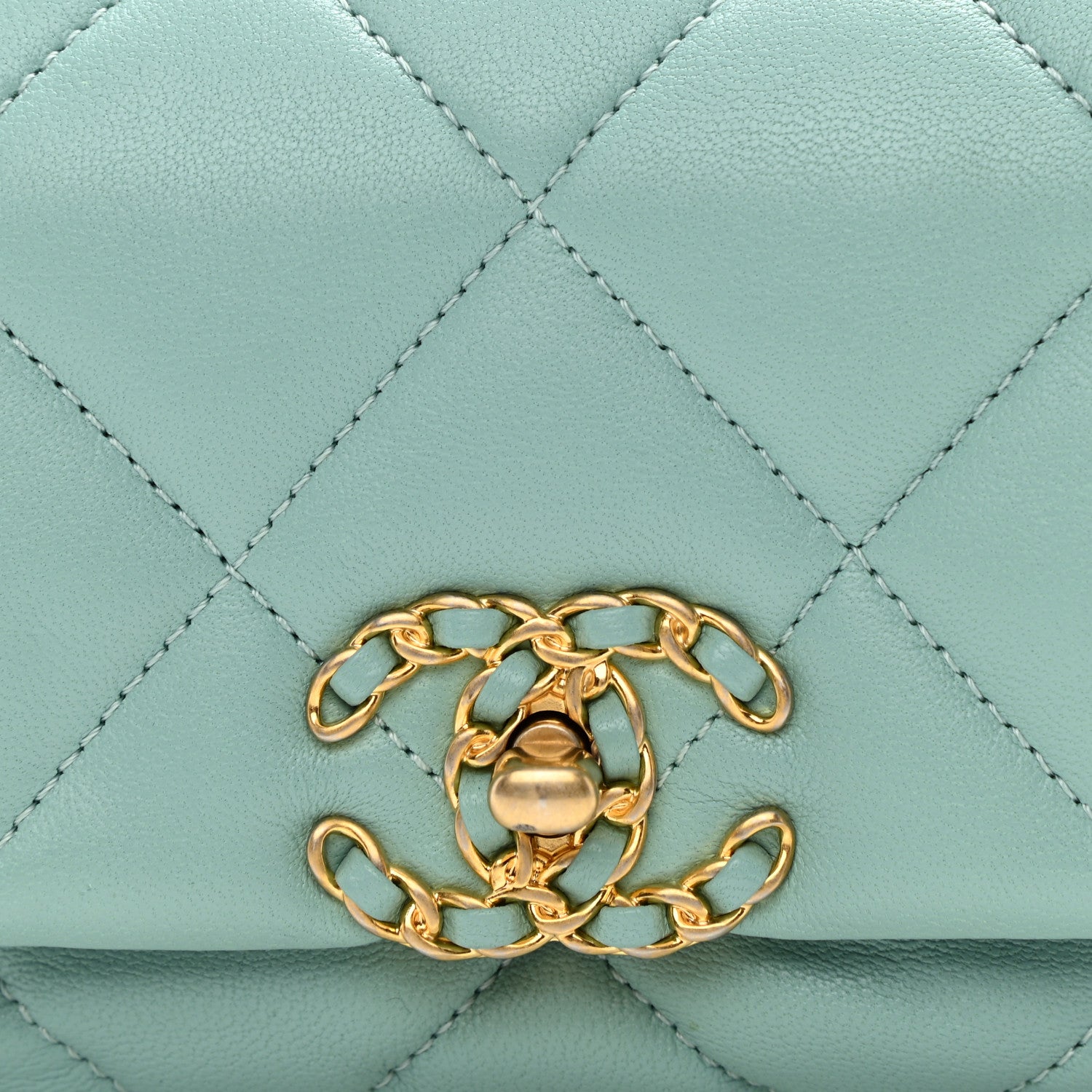 Chanel Lambskin Quilted Chanel 19 Waist Bag Light Blue 8 of 8