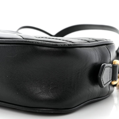 Gucci Calfskin Matelasse Mini GG Marmont Chain Shoulder Bag Black 10 of 16