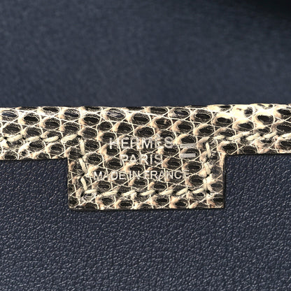 Hermes Swift Lizard Jige Elan Touch 29 Clutch Bleu Nuit Ombre 6 of 9
