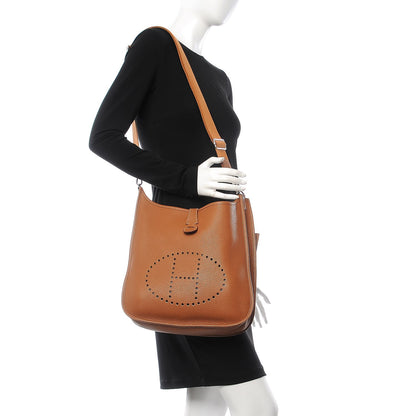 Hermes Taurillon Clemence Evelyne III GM Gold 2 of 10