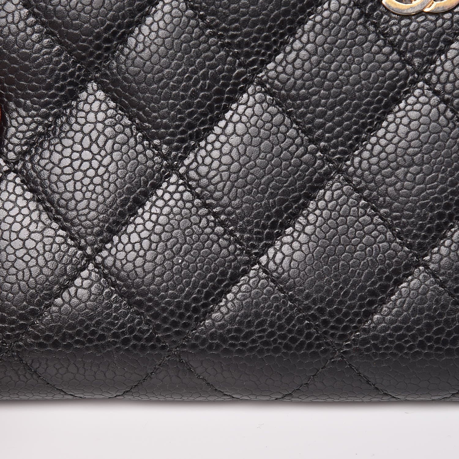 Chanel Caviar Quilted Large Zip Around Wallet Black 9 of 14