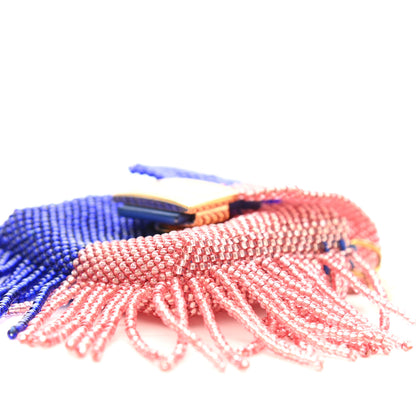 Fendi Glass Beaded Mini Pico Baguette Charm Blue Salmone 6 of 9