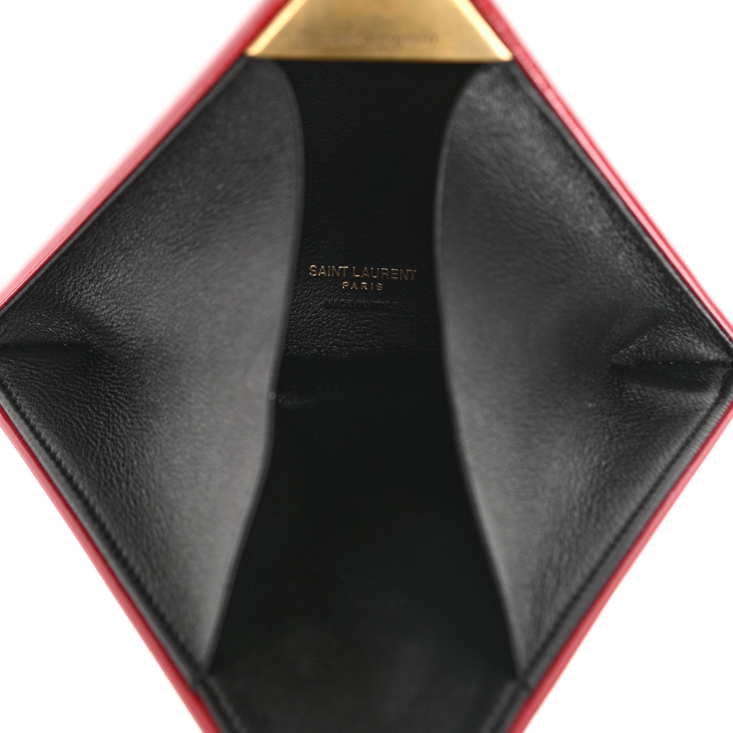 Saint Laurent Patent Pyramid Clutch Rouge 5 of 10