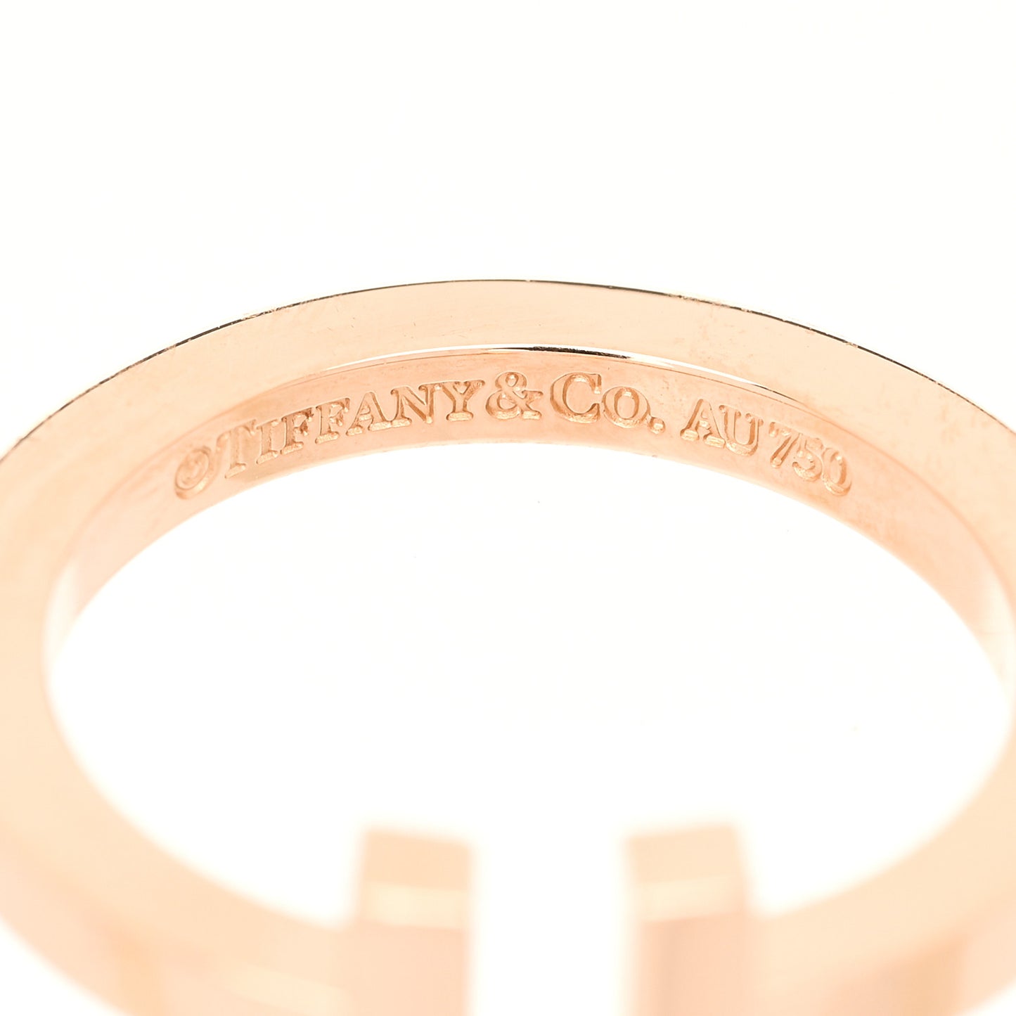 18K Rose Gold T Square Ring 57 8