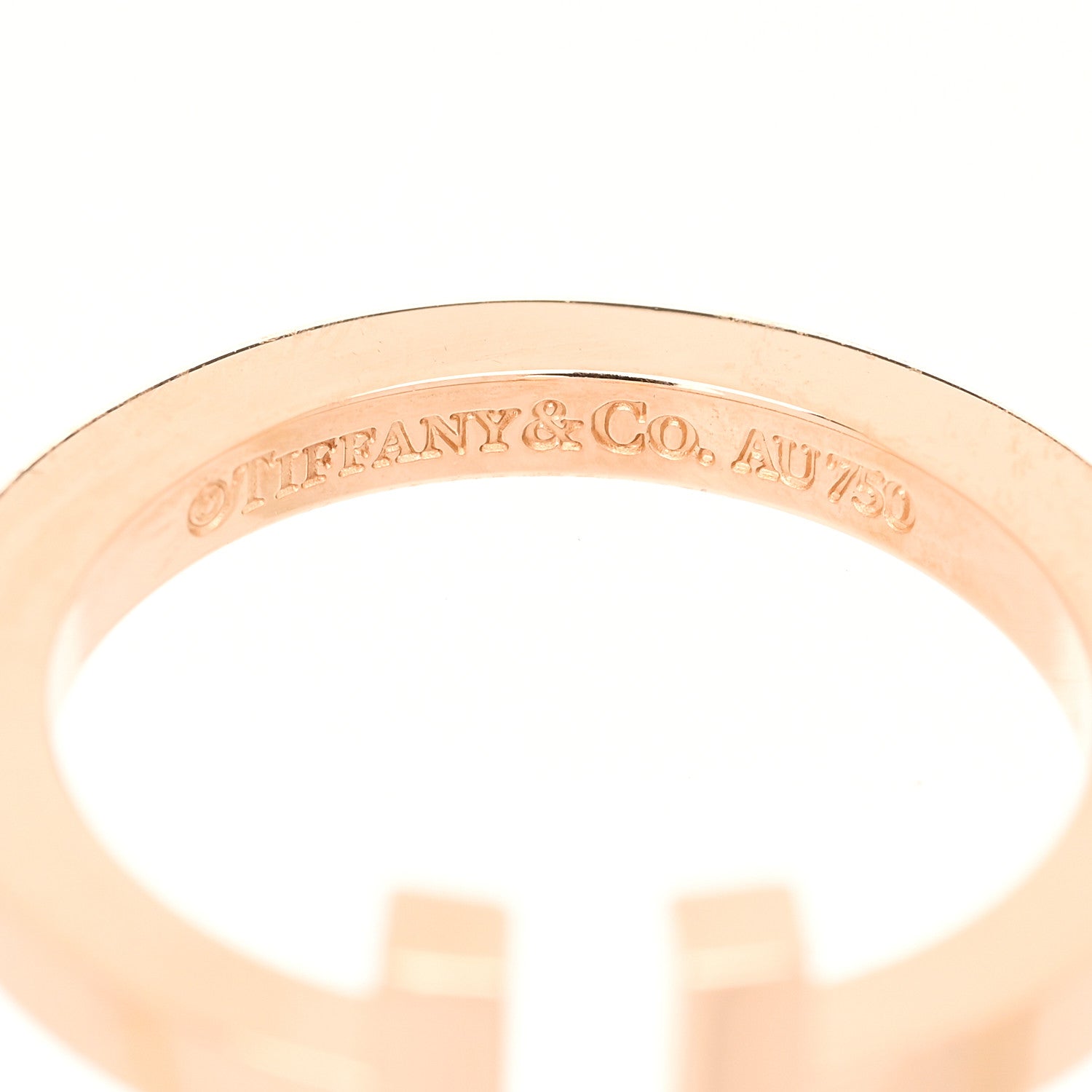 Tiffany 18K Rose Gold T Square Ring 57 8 4 of 4