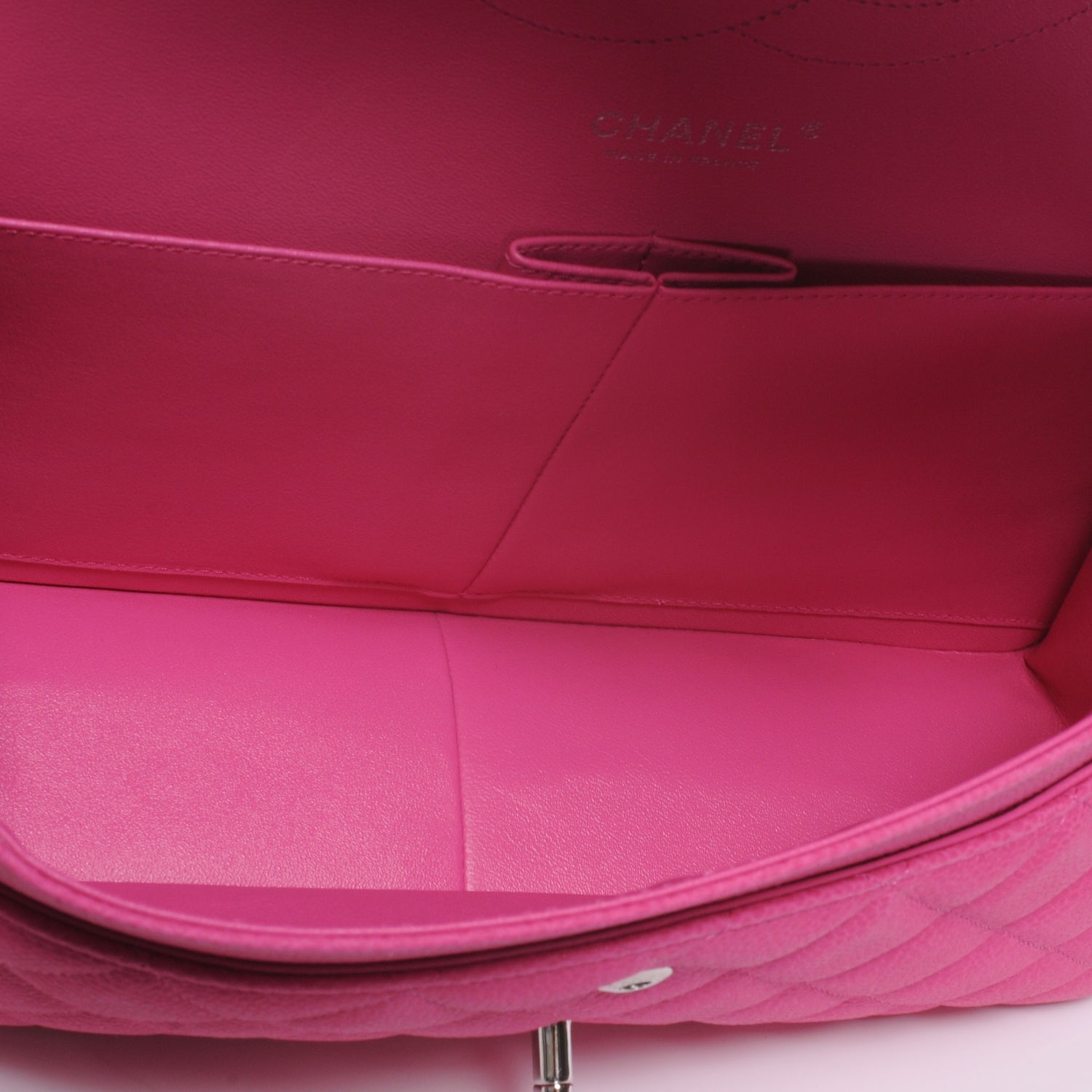 Chanel Iridescent Caviar Jumbo Double Flap Hot Pink 7 of 8