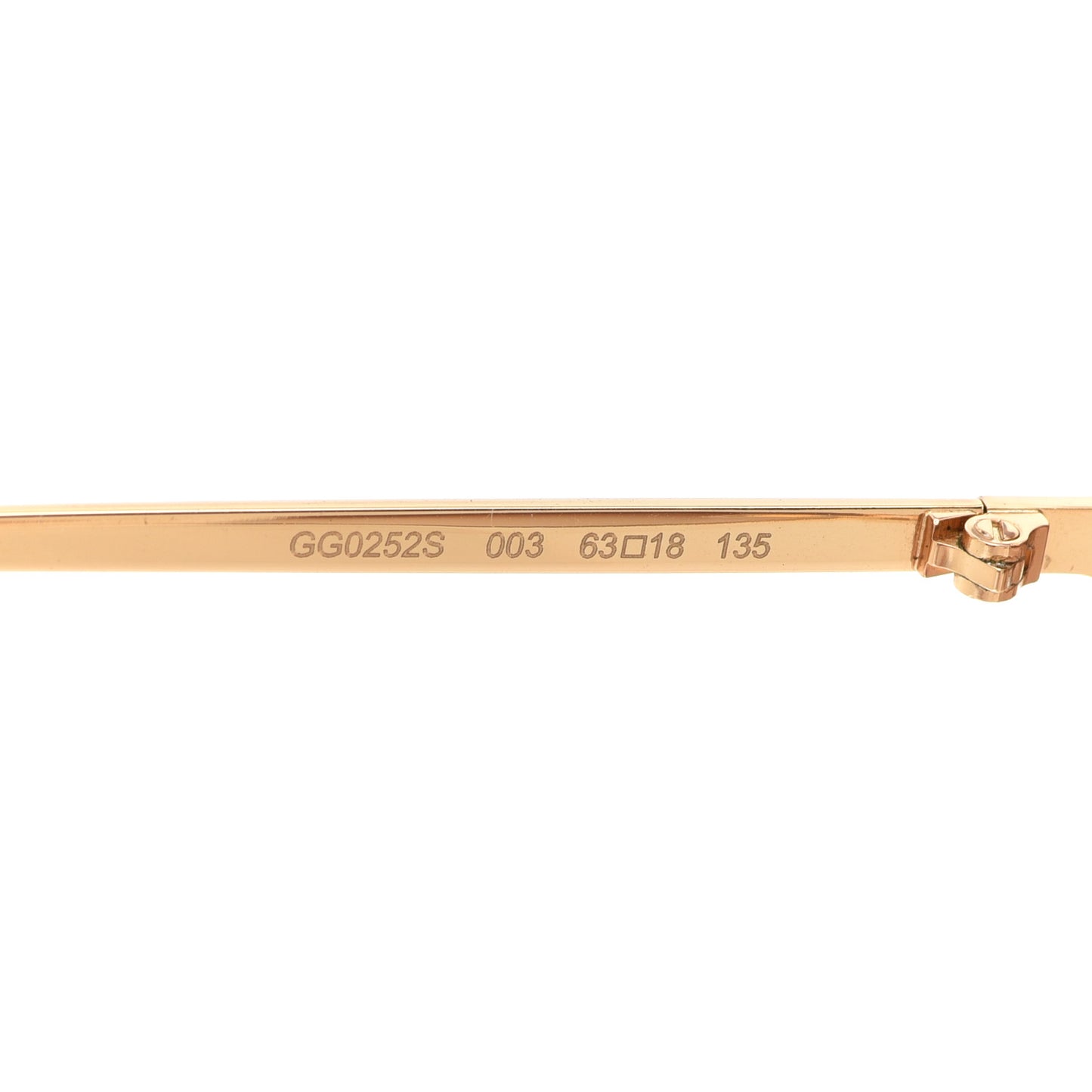 Oversized Round Sunglasses GG0252S Gold Brown