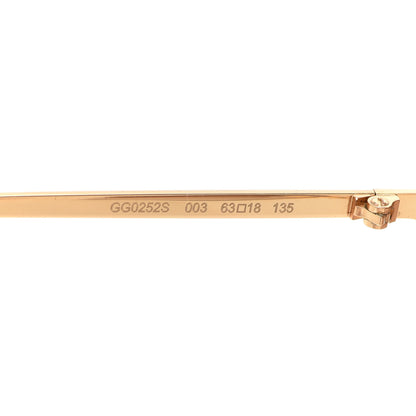 Gucci Oversized Round Sunglasses GG0252S Gold Brown 5 of 7