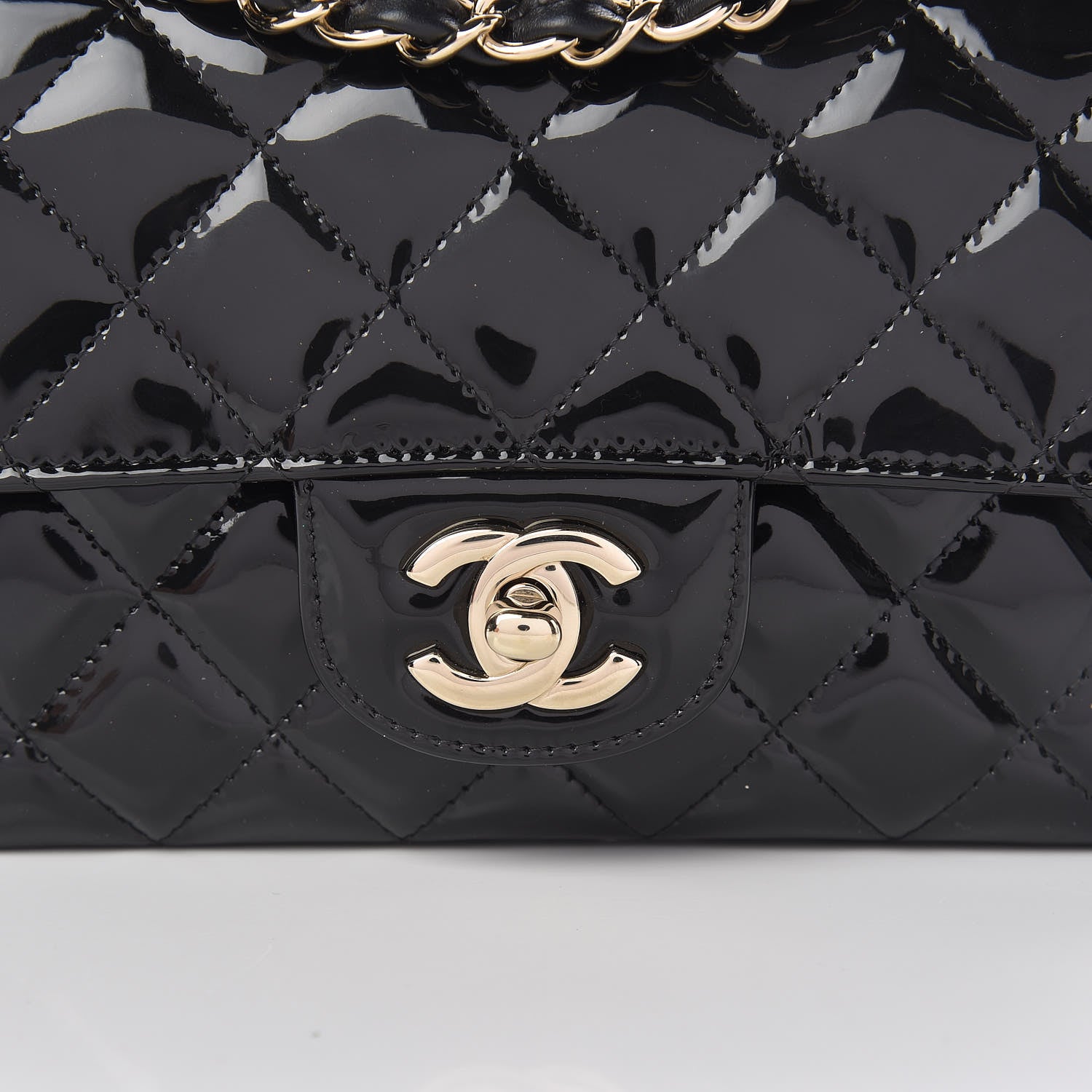 Chanel Patent Calfskin Quilted Mini Rectangular Flap Black 8 of 11