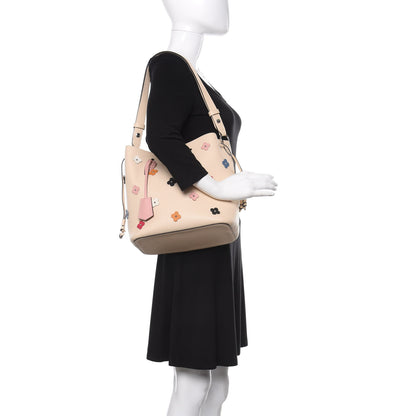 Louis Vuitton Calfskin Flowers Lockme Bucket Creme 2 of 9