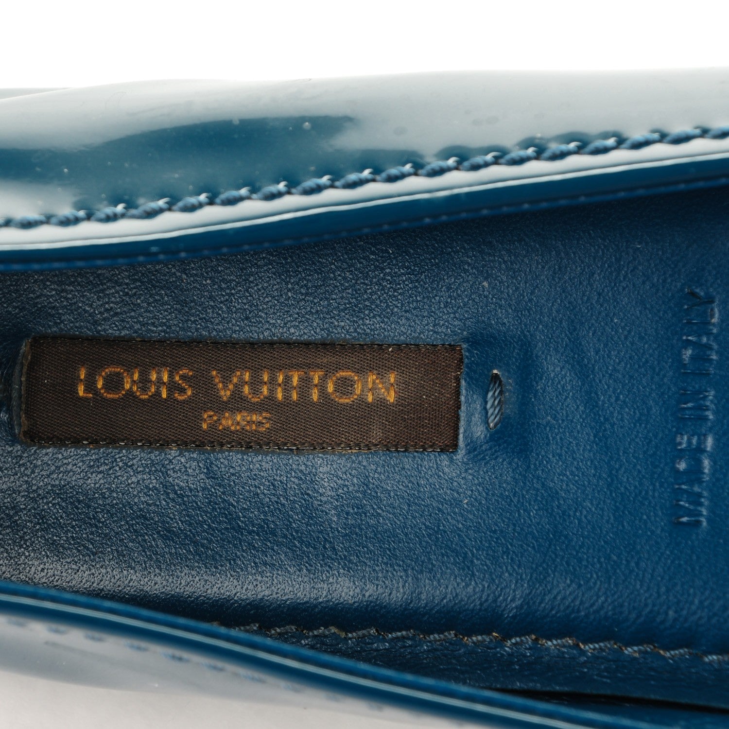 Louis Vuitton Patent Calfskin Oxford Ballerina Flats 37.5 Blue 7 of 8