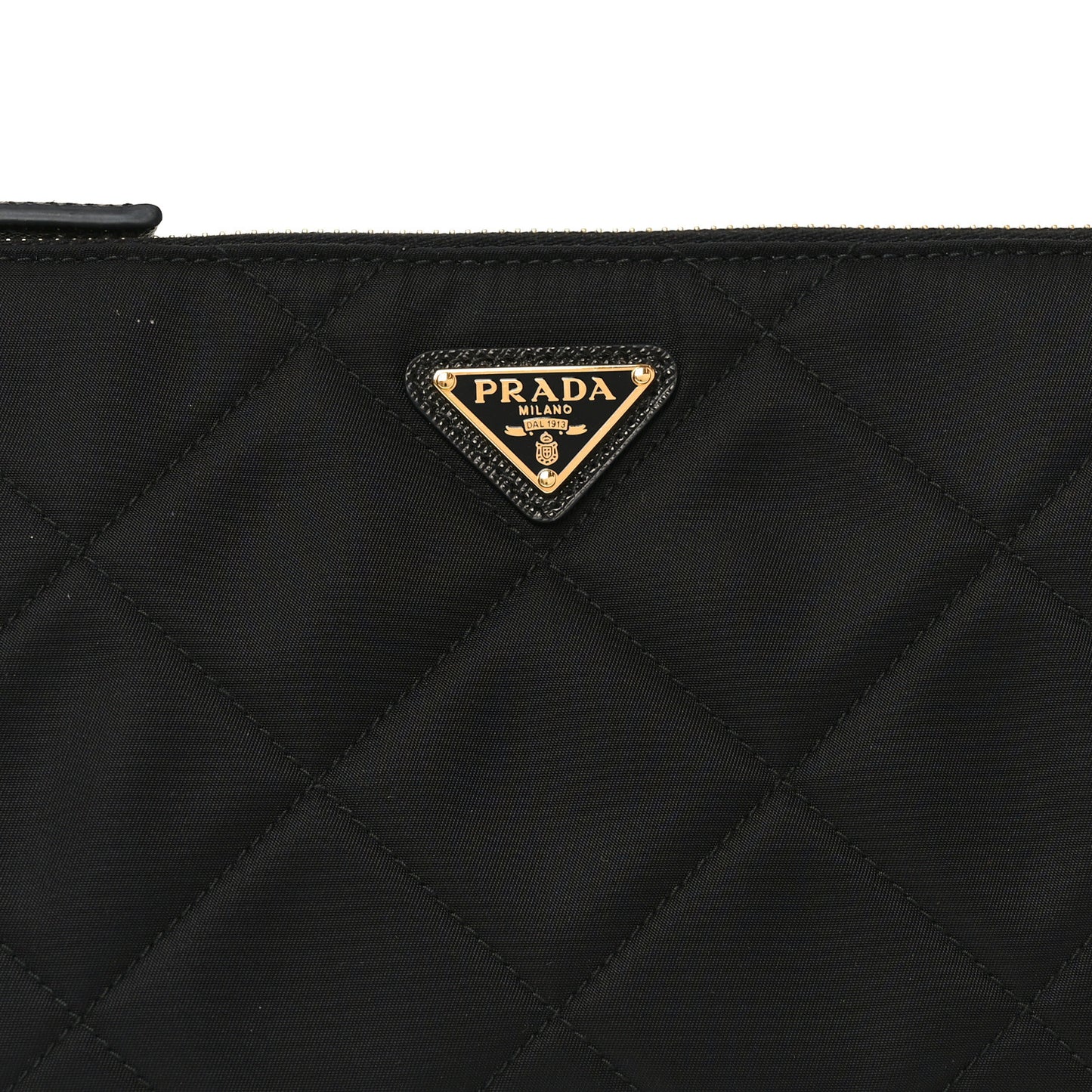 Re-Nylon Tessuto Impuntu Quilted Re-Edition 1995 Chaine Pouch Black