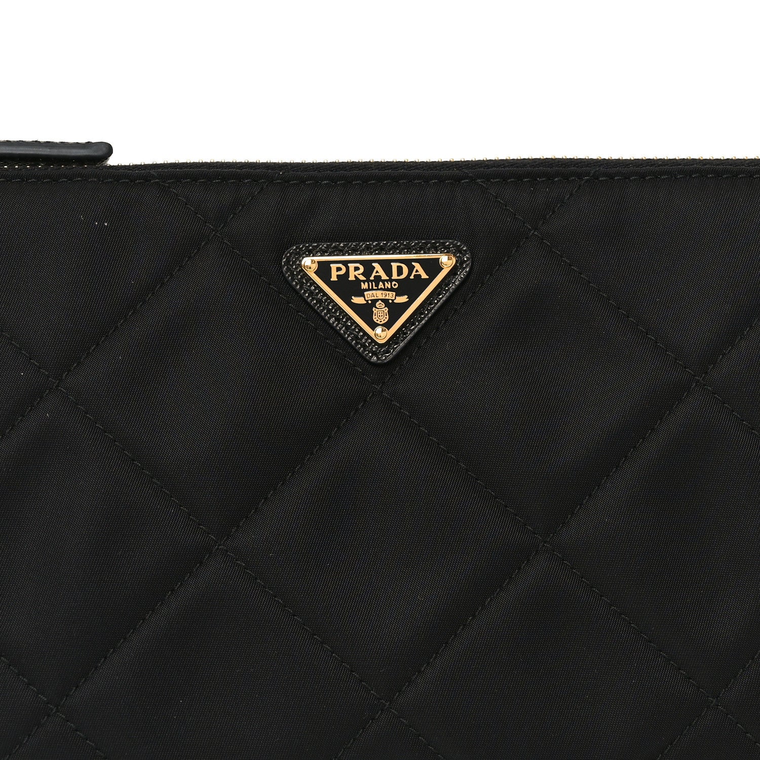 Prada Re-Nylon Tessuto Impuntu Quilted Re-Edition 1995 Chaine Pouch Black 7 of 10