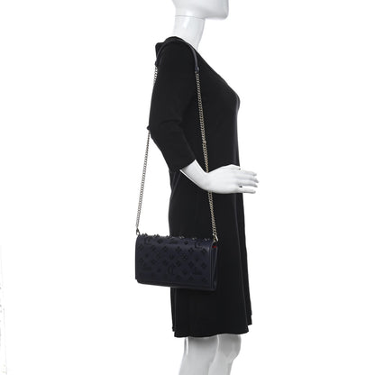 Christian Louboutin Calfskin Spikes Loubinthesky Paloma Clutch Navy 2 of 10