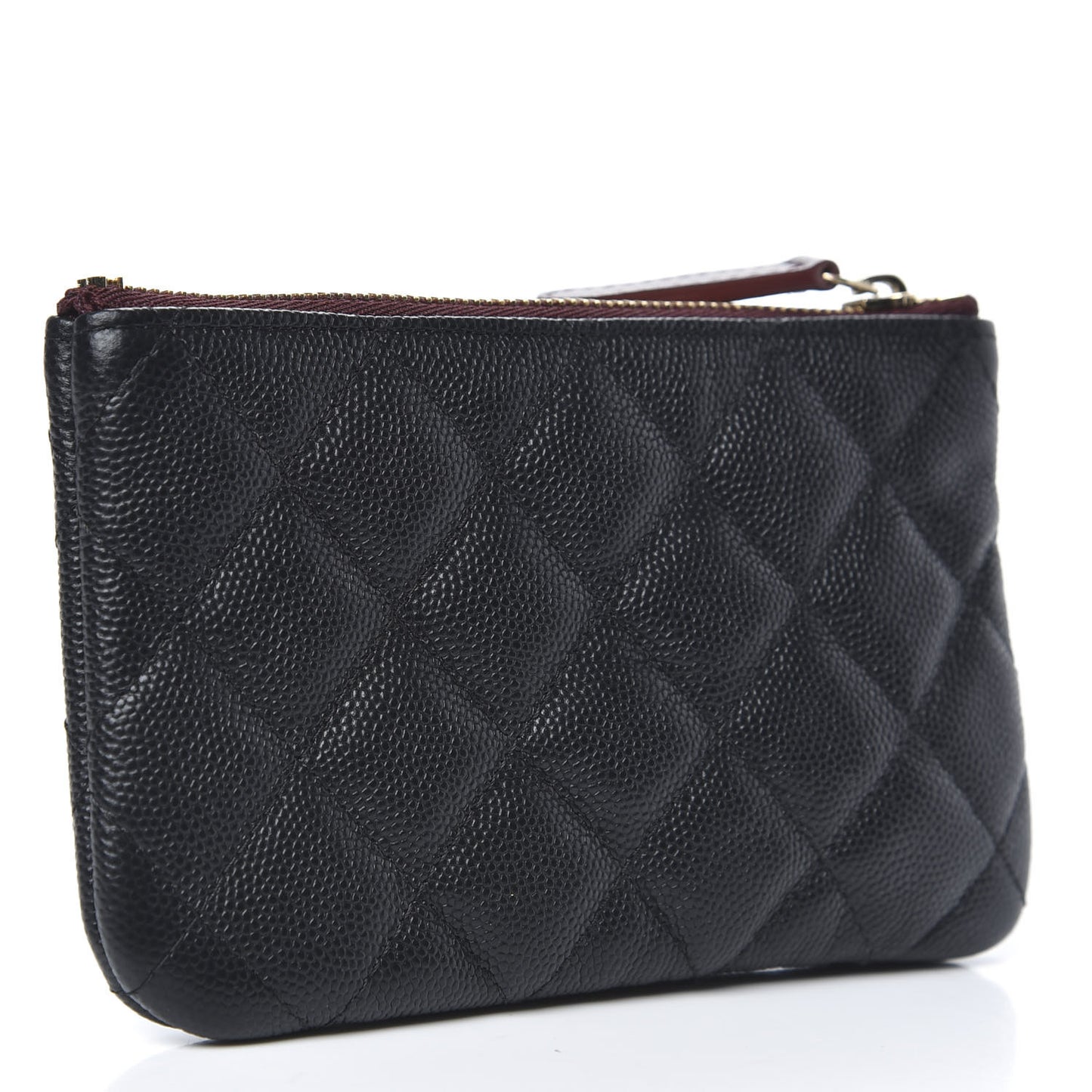 Caviar Quilted Small Cosmetic Case Black