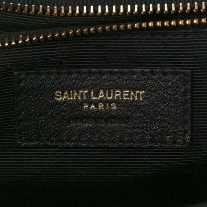 Saint Laurent Grain De Poudre Textured Mixed Matelasse Large Triquilt Monogram Satchel Black 7 of 11