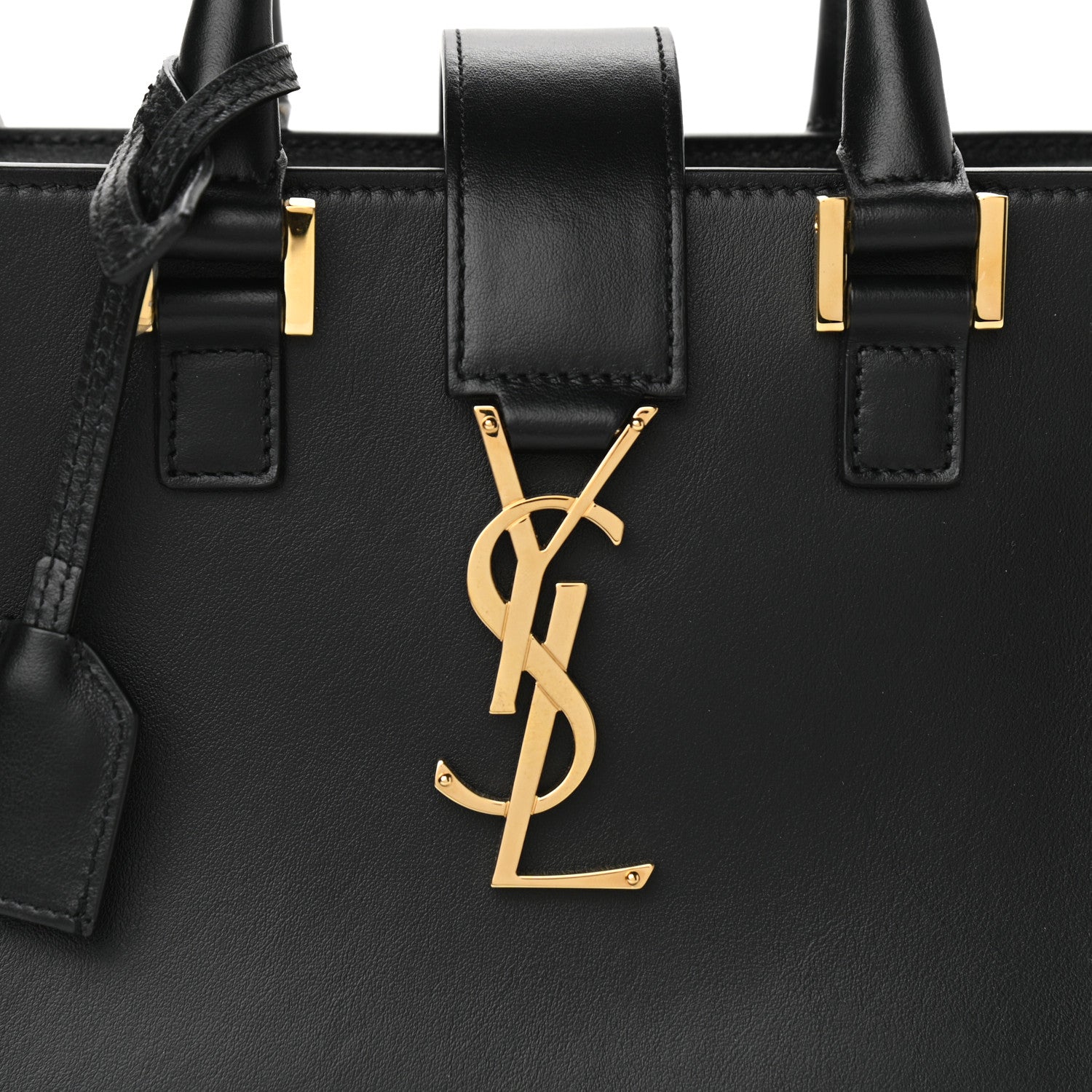 Saint Laurent Calfskin Monogram Baby Cabas Black 7 of 9