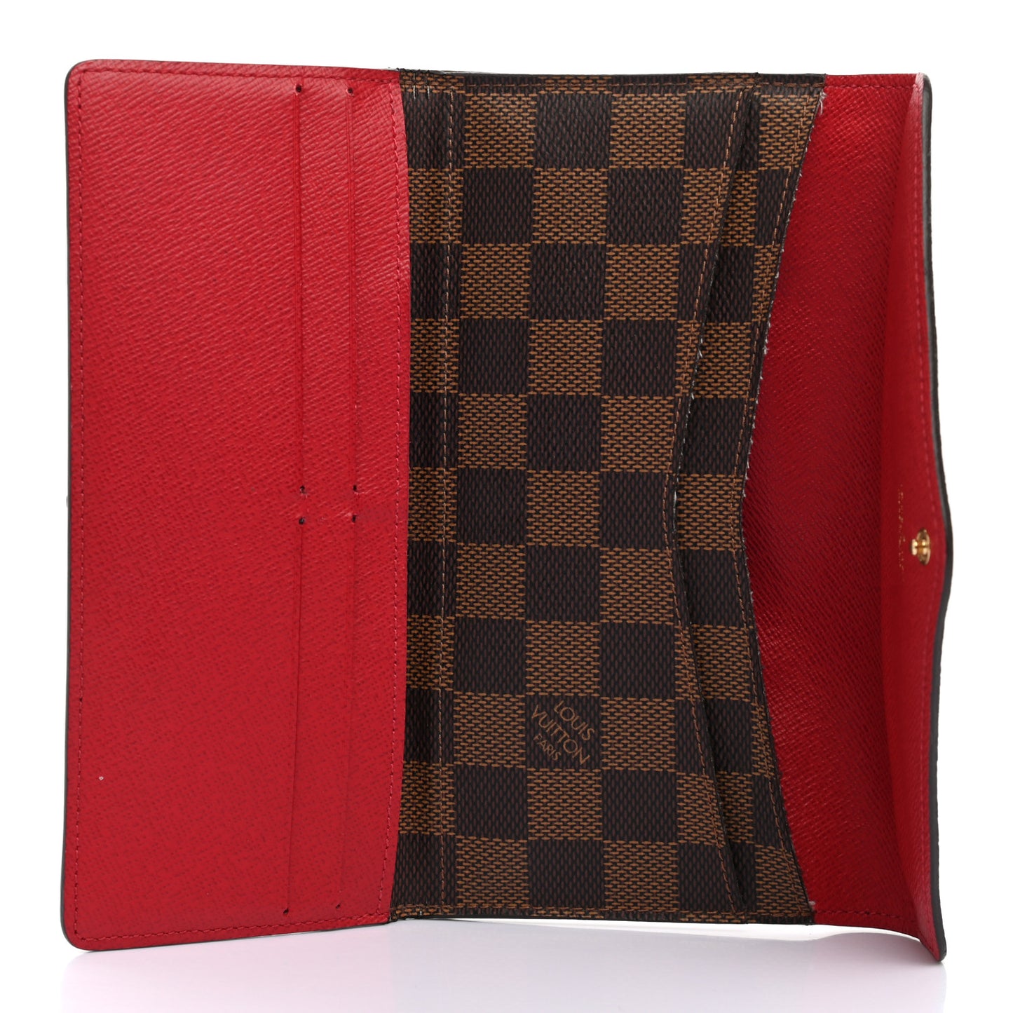 Damier Ebene Josephine Wallet Red